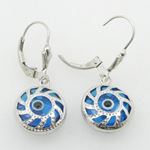 Sterling Silver evil eye dangle earrings fancy stud hoops 3