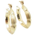 10k Yellow Gold earrings Fancy puff bamboo gold earrings AGBE75 1