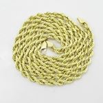 "Mens 10k Yellow Gold skinny rope chain ELNC18 26"" long and 5mm wide 3"