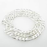 Silver Figaro link chain Necklace BDC77 1
