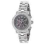 Luxurman Watches: Ladies Genuine Diamond Watch 2ct Mother of Pearl Chronograph 1