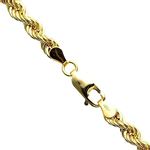 10K Yellow SOLID Gold Rope Chain Necklace 5MM wide 3