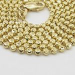 "14K Yellow gold moon cut bead link chain 26"" Long 2MM Wide MLC18 3"