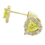 14K Yellow gold Heart cz stud earrings for Children/Kids web258 1