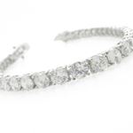 Ladies .925 Italian Sterling Silver round cut cz tennis bracelet Length - 7 inches Width - 5mm 1