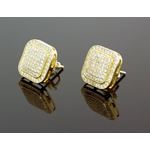 Sterling Silver Unisex Fashion Square Hand Set Stud Earrings ME0223 1