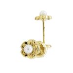 14K Yellow gold Flower pearl stud earrings for Children/Kids web214 1