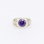 10k Yellow Gold Syntetic purple gemstone ring ajr3 Size: 1.25 3