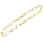 Mens 10k Yellow Gold figaro cuban mariner link bracelet 8 inches long and 5mm wide 1