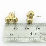 be44 fancy earrings 14K yellow gold italian ball stud huggie hoop 3