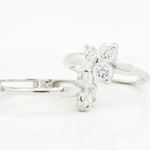 14K White gold Butterfly cz hoop earrings for Children/Kids web335 3