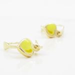 14K Yellow gold Heart chandelier earrings for Children/Kids web465 3