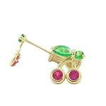 14K Yellow gold Cricket cz stud earrings for Children/Kids web526 1