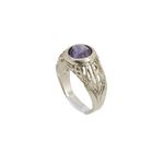 10k Yellow Gold Syntetic purple mother gemstone ring ajr20 Size: 2.5 1