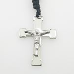 "Stainless Steel Rosary Necklace with Cross R134 ball 8 mm
