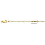 14K Yellow Gold 1.0mm wide Diamond Cut Bead Chain with Spring Ring Clasp 1