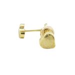 14K Yellow gold Plain heart stud earrings for Children/Kids web166 1