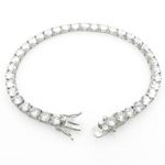 Ladies .925 Italian Sterling Silver round cut cz tennis bracelet Length - 7 inches Width - 5mm 3