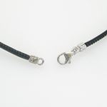 Unisex genuine leather braided cuff crystal necklace bangle jewelry swag black leather necklace 3