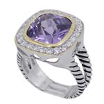 "Ladies .925 Italian Sterling Silver Purple Violet synthetic gemstone ring SAR54 6