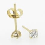 Unisex 14K gold fancy stud ball earrings 3