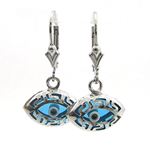 Ladies Silver evil eye dangle earrings 1