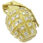 Mens 10k Yellow gold Yellow gold hand grenade charm EGP10 IJAMEGP10 1