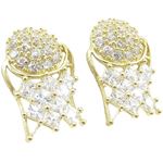 Mens 10k Yellow gold Basket ball white cz stud earring ELMI41 1