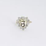 10k Yellow Gold Syntetic white gemstone ring ajr1 Size: 7.25 3