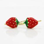 14K Yellow gold Strawberry hood earrings for Children/Kids web164 3