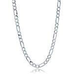 Sterling Silver 7.7 mm Wide Figaro Chain Necklace 1