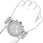 Luxurman Mens Watches Designer Diamond Watch 0.50ct Polished Silver Face 3
