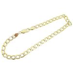 10k Yellow Gold diamond cut figaro cuban mariner HALLOW link bracelet AGMBRP12 8 inches long and 5mm