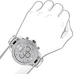 Liberty Mens Real Diamond Watch 2ct by Luxurman White Gold Plated Steel Band 3