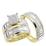 Two Tone 10K Gold Wedding Bands Engagement Ring Ro