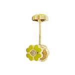 14K Yellow gold Flower cz stud earrings for Children/Kids web102 1