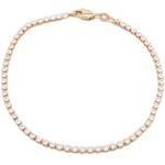 Womens Sterling silver Pink single row cz bracelet 1