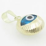 Womens bp1 kabbalah evil eye 14k solid yellow gold good luck charm pendant 3