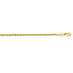 14K Yellow Gold 2.0mm wide Diamond Cut Lite Rope Chain with Lobster Clasp 1