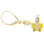 14K Yellow gold Butterfly chandelier earrings for Children/Kids web363 1