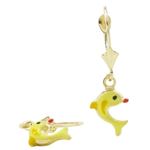 14K Yellow gold Dolphin chandelier earrings for Children/Kids web402 1