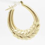 10k Yellow Gold earrings Crest hoop AGBE3 3