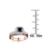 10K White Black 1.2 Ctw Diamonds Unique Bridal E-3