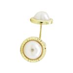 14K Yellow gold Round flower pearl stud earrings for Children/Kids web216 1