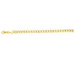 14K Yellow Gold 5.3mm wide Diamond Cut Curb Lite Chain with Lobster Clasp 1