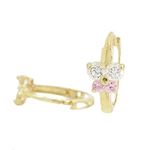 14K Yellow gold Butterfly cz hoop earrings for Children/Kids web325 1