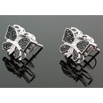 Sterling Silver Butterfly Fashion Hand Set Stud Earrings ME0210c 1