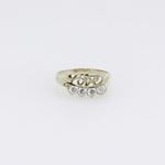 10k Yellow Gold Syntetic white love gemstone ring ajr26 Size: 7 3