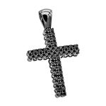 Men's 10K Gold Black Diamond Cross Pendant 1.5