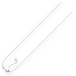 14K White Gold 0.9mm wide Diamond Cut Adjustable Cable Chain with Lobster Clasp 1